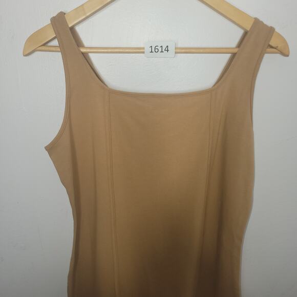 Wild Fable Dress Womens 2XL Bodycon Seamed Tank Mini Tan Brown Square Neck - Picture 1 of 8